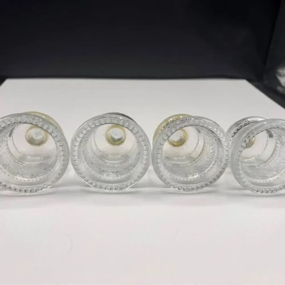 Vintage Homco Traditions 1193 Clear Glass Peg Votive Cups Set of 4 Sconce